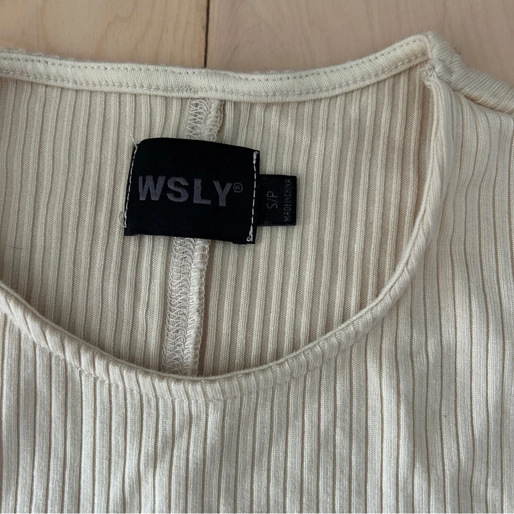 WESLEY Essex Ribbed Long Sleeve Shrug Cream - Picture 2 of 2